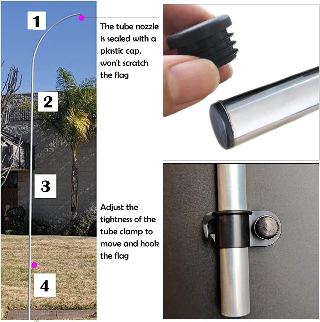 Durable 2-Pack Feather Flag Pole Kit - Easy Setup, 12FT Tall & Weather-Resistant