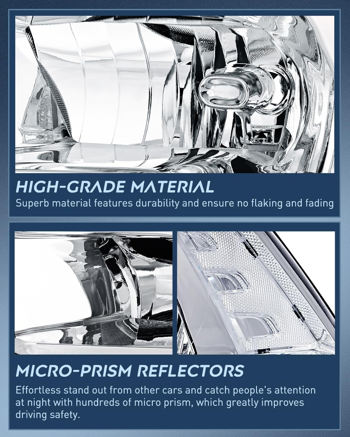 Chrome Headlight Assembly for 2009-2018 Dodge Ram 1500 2500 3500 - Quick Install