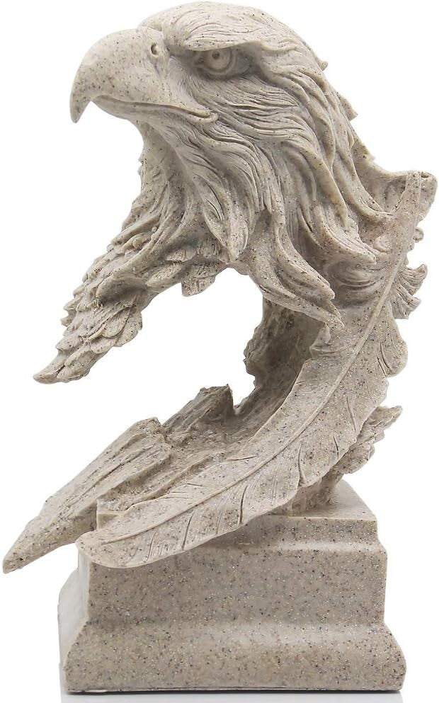 Sandstone Bald Eagle Statue - Intricately Detailed Home Decoration Gift