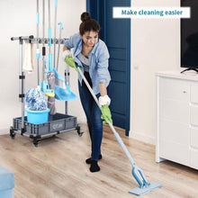 Load image into Gallery viewer, Stainless Steel Freestanding Broom and Mop Holder with 10 Slots for Easy Storage