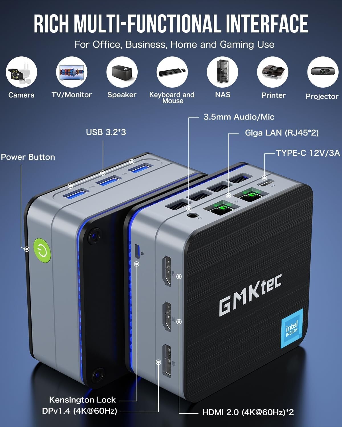 Energy Efficient Mini PC with Intel N150, 4K Visuals & Fast WiFi 6 Connectivity