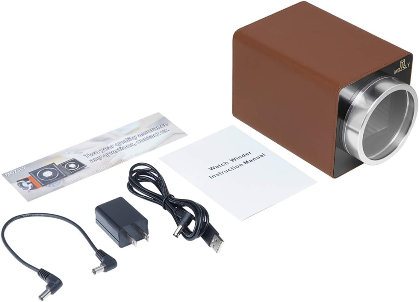 Elegant Faux Leather Watch Winder with 12 Rotation Modes & Soft Pillows