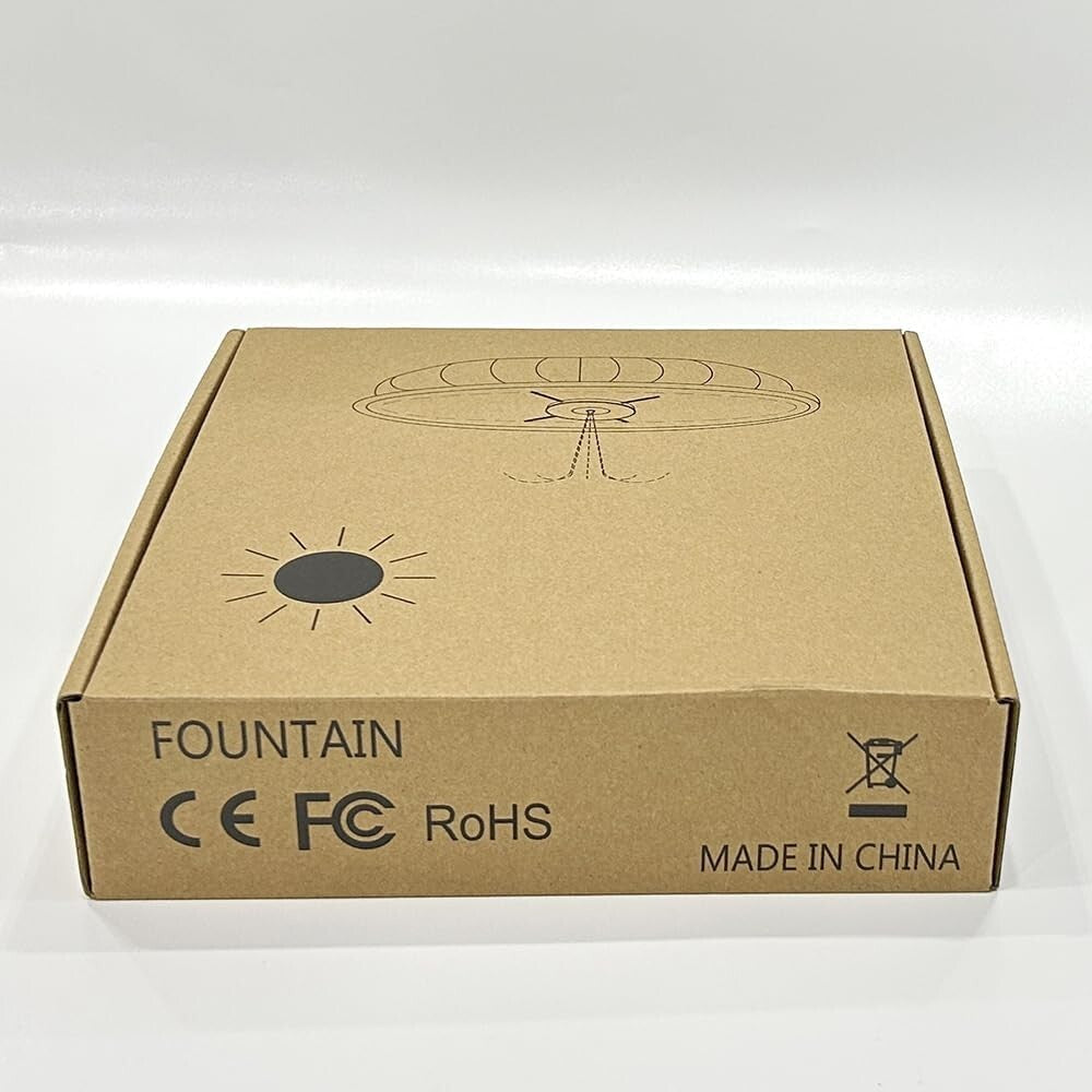 Solar-Powered Fountain with 60 Colorful LEDs, 7 Water Styles & Anti-Drift Fixers