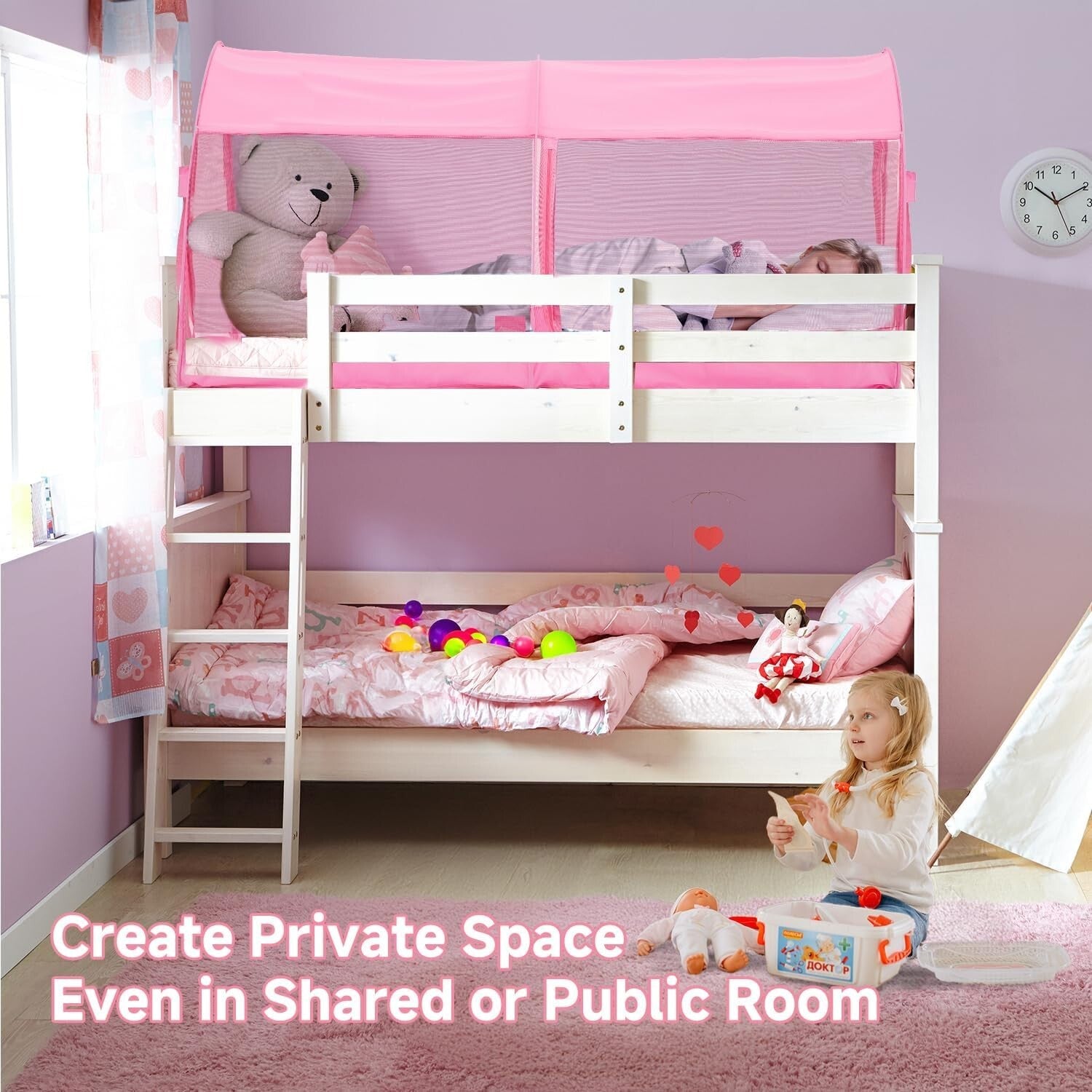 Dream Tent for Twin Beds - Lightweight Indoor/Outdoor Canopy with Zipped Doors