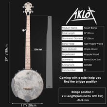 Load image into Gallery viewer, Full-Size 5-String Maple Banjo Kit with Remo Head &amp; Accessories for All Levels