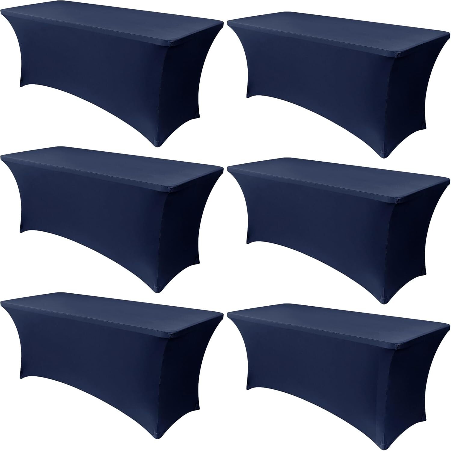 Universal 6ft Spandex Table Covers - 6 Pack for Banquets, Weddings, & Parties