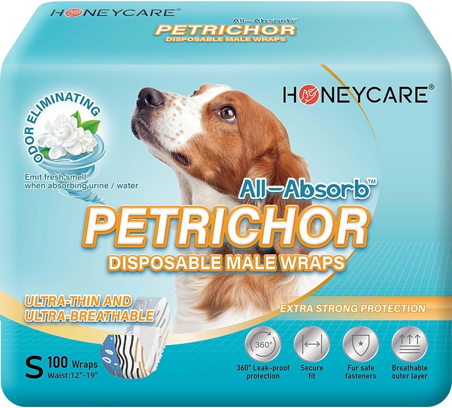 Comfortable Disposable Male Dog Diapers - Small Size, Ideal for Incontinence
