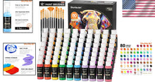 Load image into Gallery viewer, Vibrant 80 Colors Acrylic Paints for Kids &amp; Adults with 12 Brushes - Waterproof