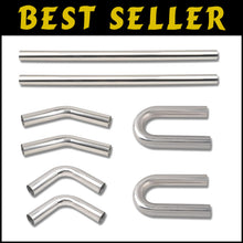 Load image into Gallery viewer, 3'' Custom Mandrel Stainless Steel Exhaust Pipe Tube Kit - 8 Piece Universal Set