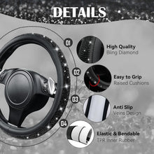 Load image into Gallery viewer, Luxury Bling Rhinestone Seat Covers &amp; Steering Wheel Cover - Universal Fit Set