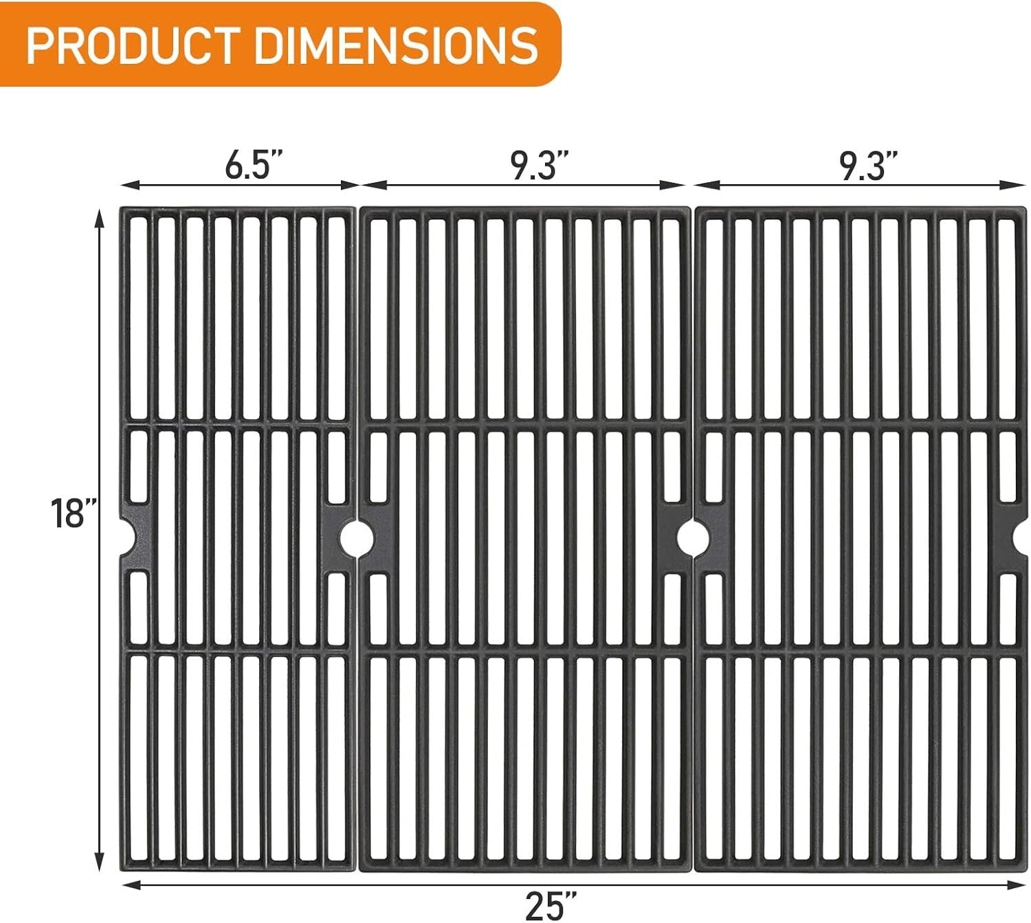 Durable 18 Inch Cast Iron Grill Replacement Grates - Ideal for Charbroil Models