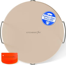Load image into Gallery viewer, Natural Cordierite Baking Stone for Oven &amp; BBQ Grill - 16-Inch, Includes Scraper
