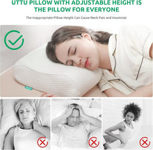 Load image into Gallery viewer, Cooling Contour Pillow with Adjustable Loft for All Sleep Positions - Queen Size