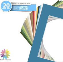 Load image into Gallery viewer, Versatile 20-Pack of 16x20 Mixed Color Mats for Effortless Photo Display