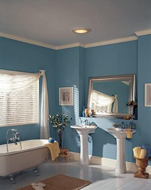 Efficient 100 CFM Bathroom Exhaust Fan & Night Light - Modern White Design