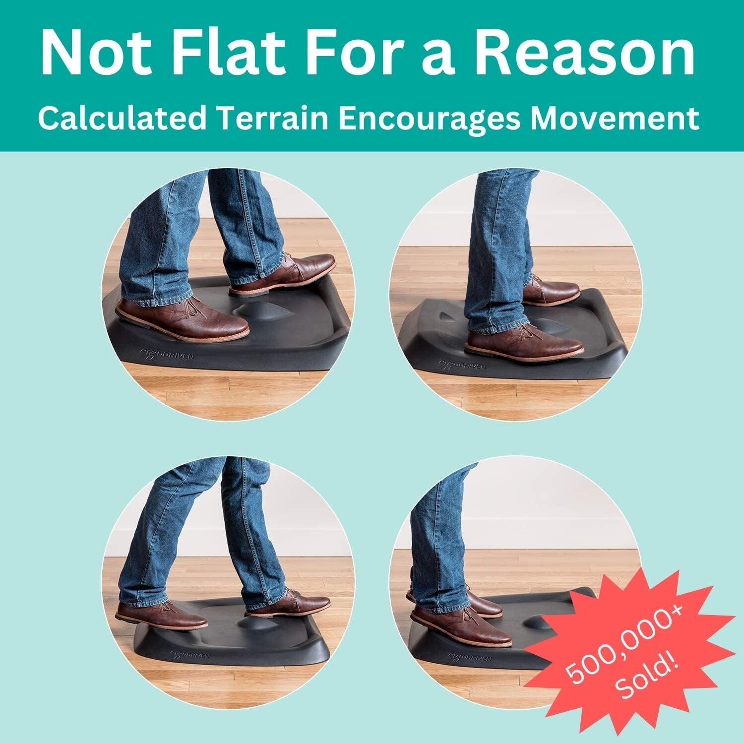 Topo Comfort Mat: The Original Not-Flat Anti-Fatigue Desk Mat in Obsidian Black