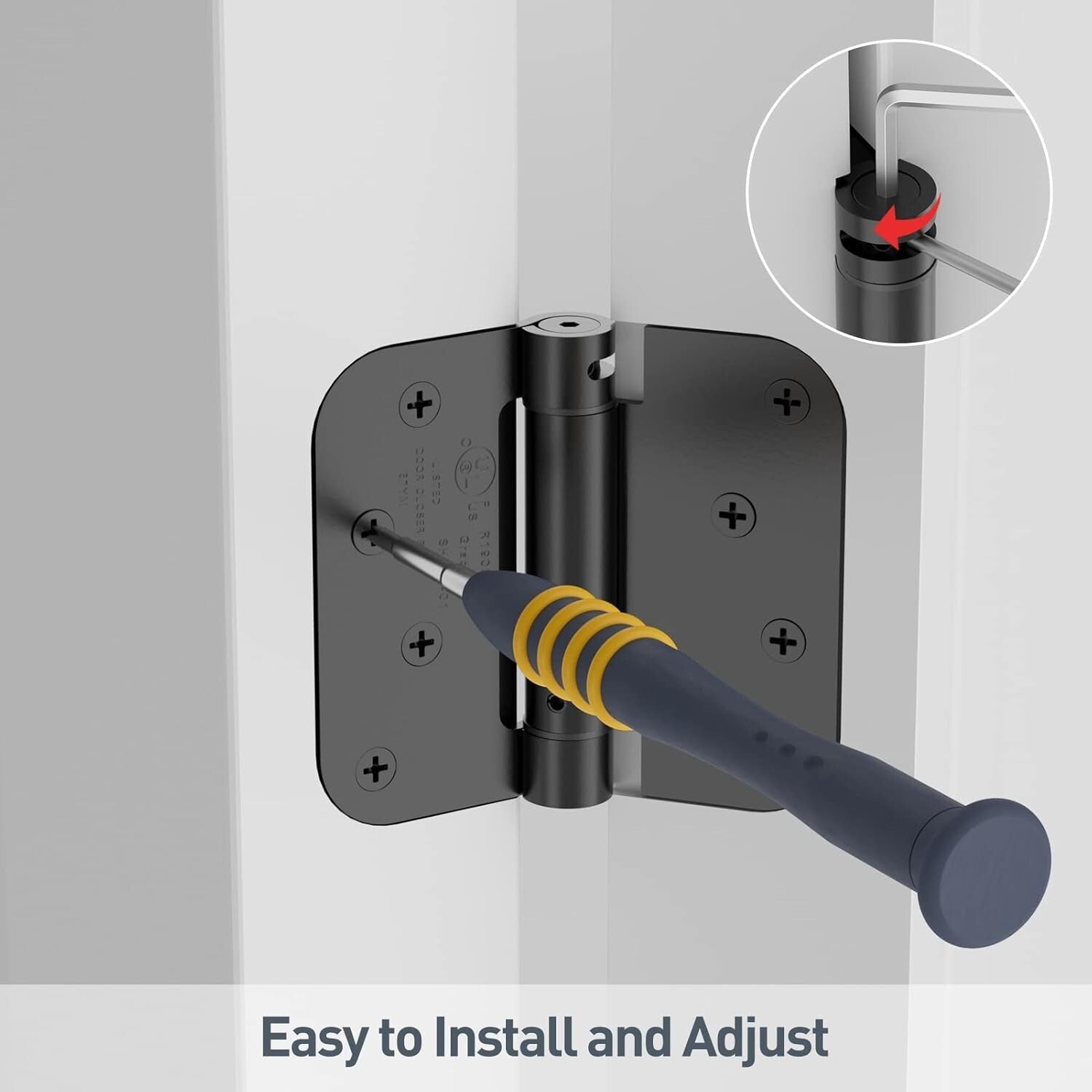 Soft Close Door Hinges - 4 Pack, Matte Black, Ideal for Residential & Commercial