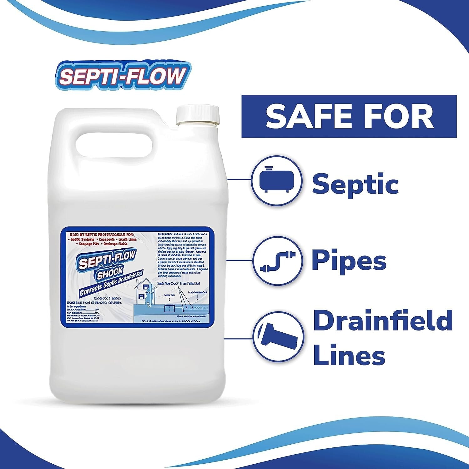 1 Gallon Shock Septic Drainfield Repair Solution - Biodegradable & Effective