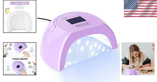 Purple 80W UV Nail Lamp with Removable Metal Base - Ideal for Home & Salon