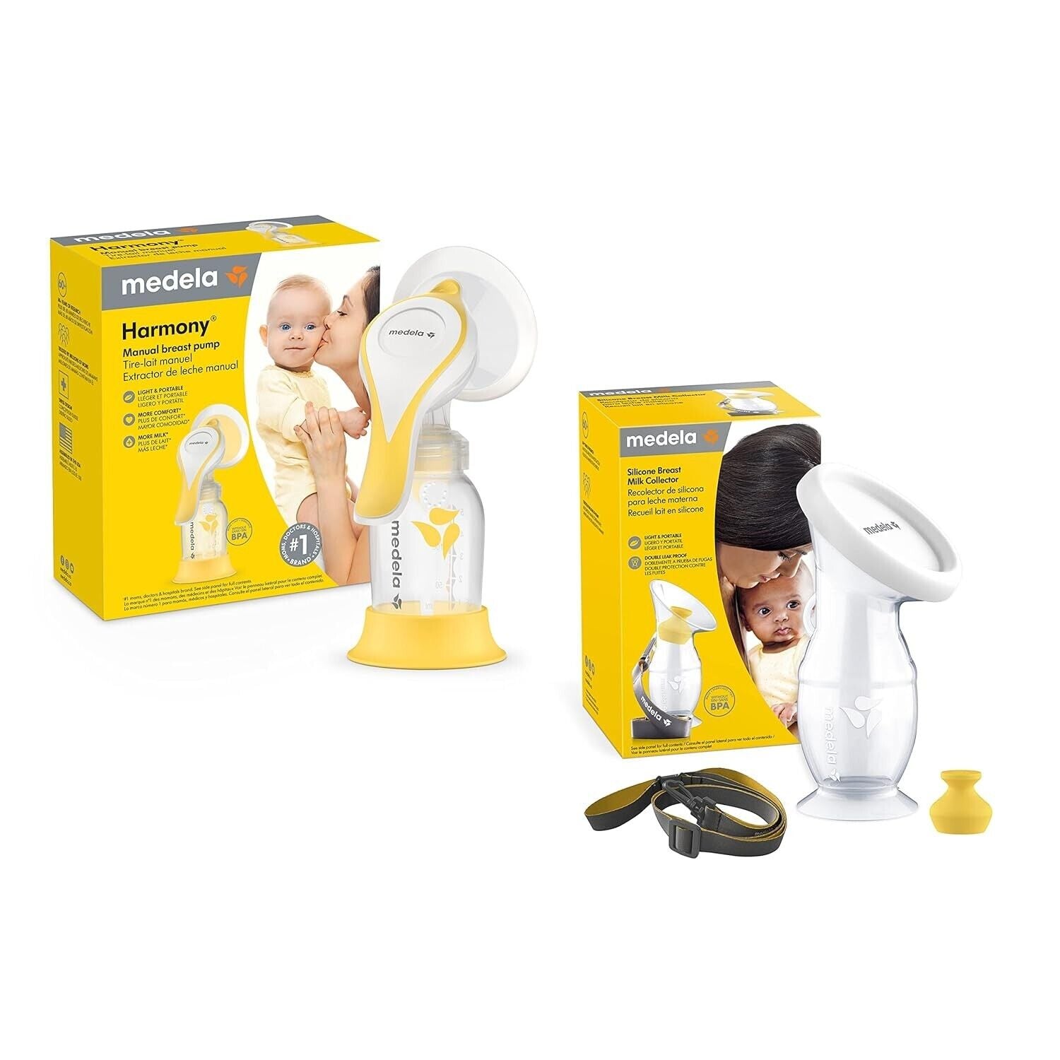 BPA-Free Harmony Manual Breast Pump & Silicone Collector - Easy Milk Capture,