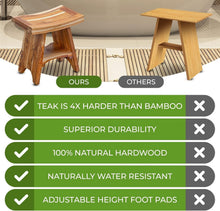 Load image into Gallery viewer, Premium Teak Shower Chair, 18-Inch Height - Durable, Stylish &amp; Waterproof