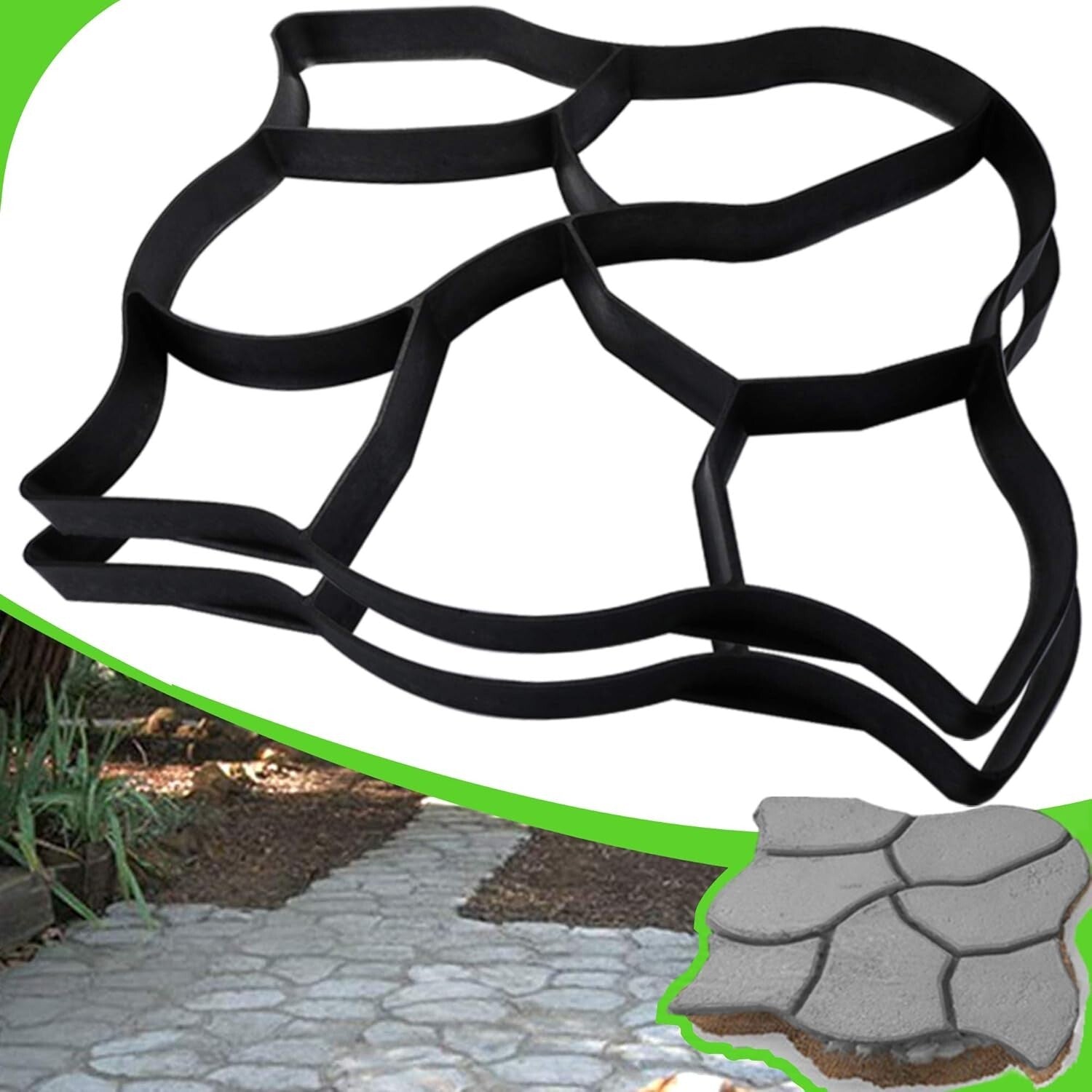 Easy-to-Use Oversized Pathway Molds - 2-Pack Stepping Stone Paving Solution