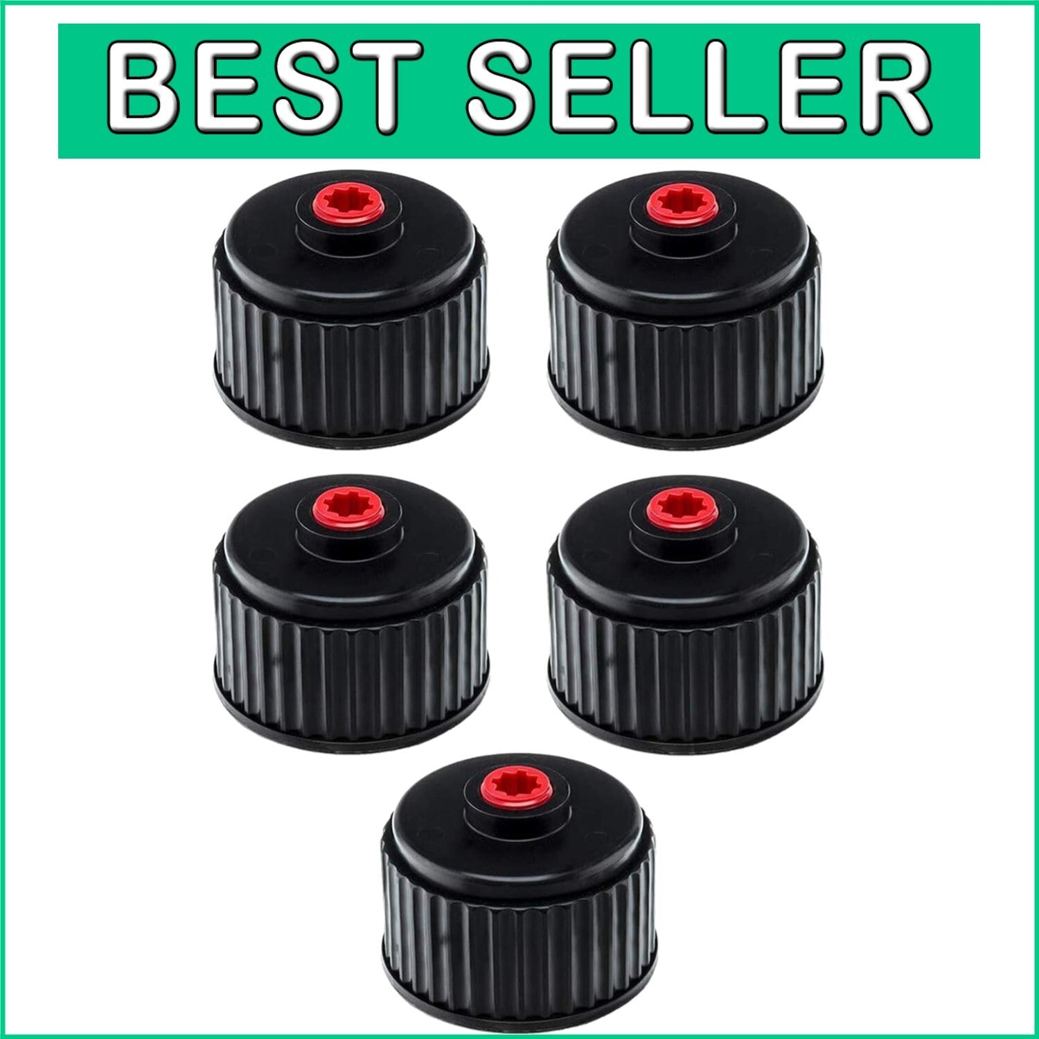 Durable Black Replacement Caps for Fuel Jugs – 5-Pack Twist-On Design