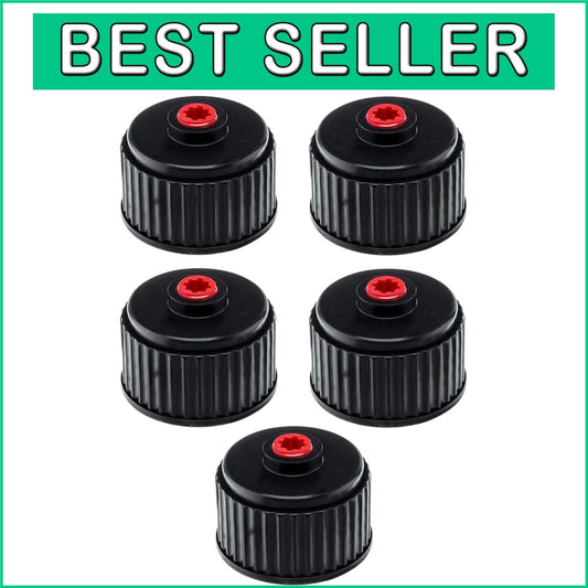 Durable Black Replacement Caps for Fuel Jugs – 5-Pack Twist-On Design