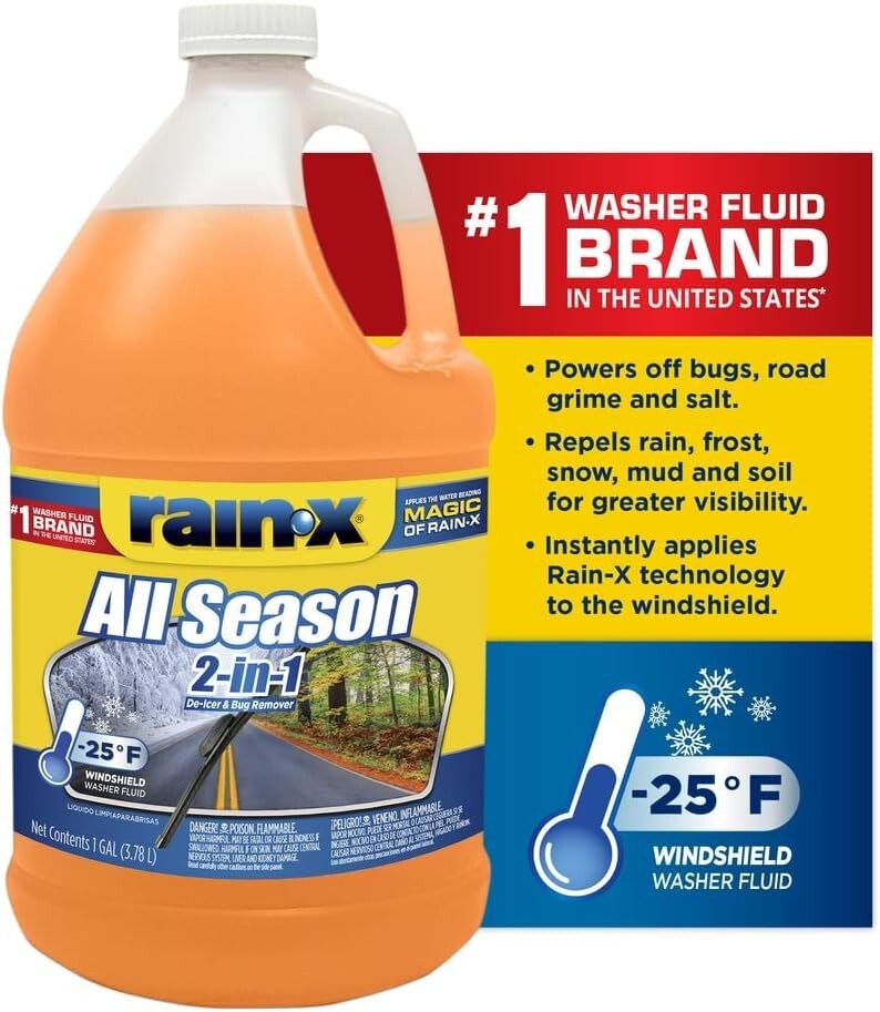 All Season 2-In-1 Windshield Washer -25°F, Pack of 6 Gallons, Liquid Cleaner
