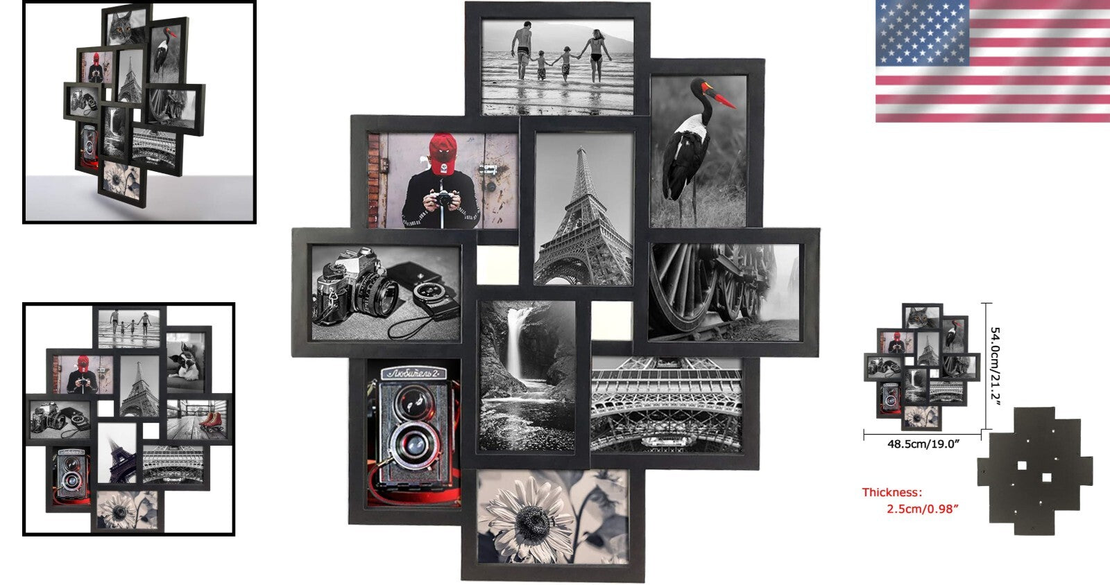 Create Stunning Memories with 10-Opening 4x6 Black Collage Picture Frame