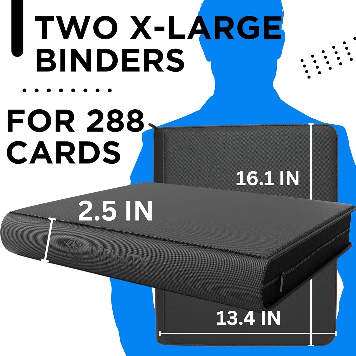 Durable Top Loader Card Binder - 288 Cards, Zippered Closure, Perfect Fit Design