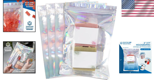 Pack of 500 Holographic 6" x 9" Resealable Bags for Food Storage & Crafts