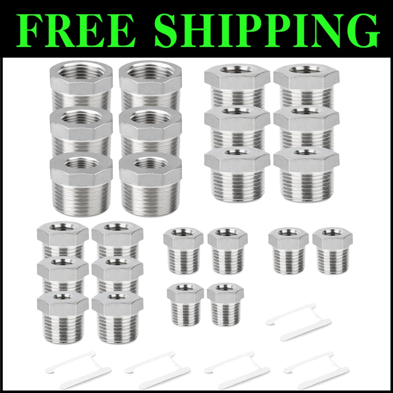 Corrosion-Resistant 24PCS Reducer Hex Bushing Kit for Durable Pipe Connections