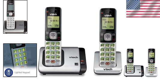 Expandable 2-Handset Cordless Phone - Caller ID, Backlit Display & ECO Mode