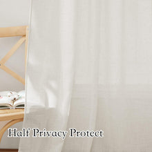 Load image into Gallery viewer, Elegant Linen Sheer Curtains - 70x63 Inch Panels for Bright, Airy Spaces