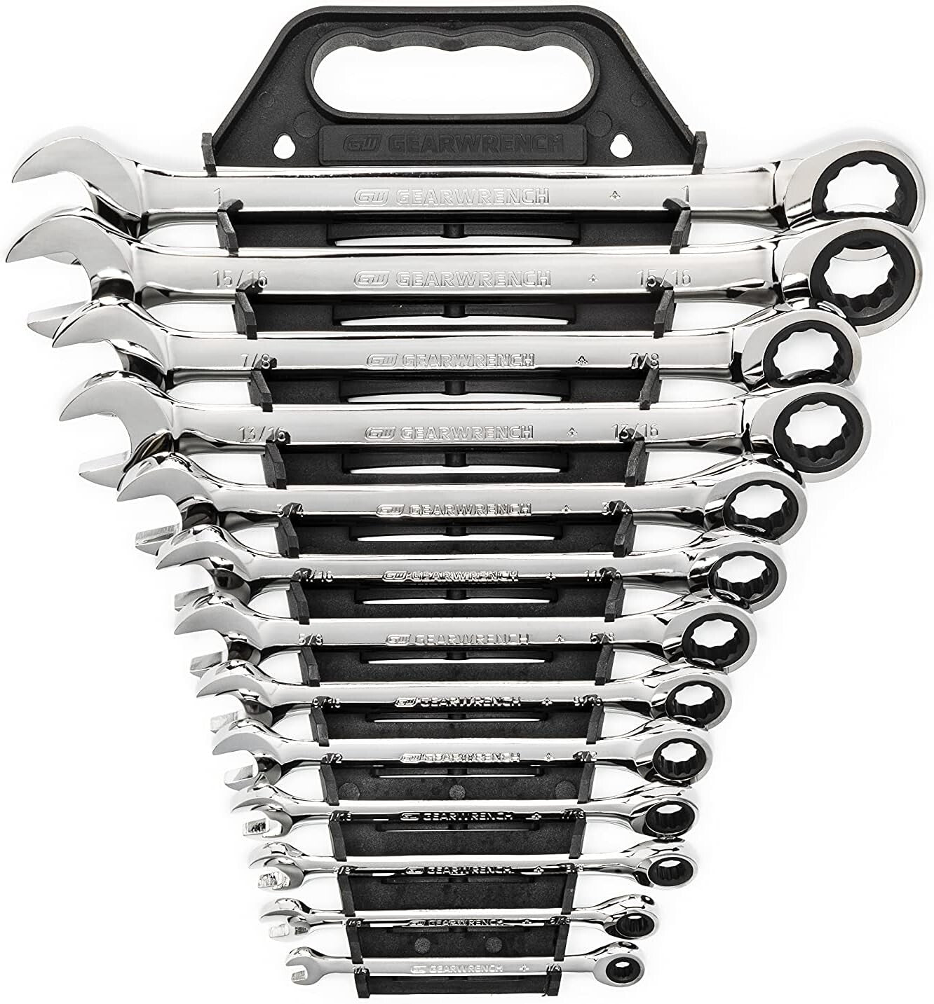 Durable 13-Piece Chromed Ratcheting Wrench Set for Quick Fastener Access