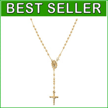 Load image into Gallery viewer, 925 Sterling Silver &amp; 18K Gold Plated Rosary Pendant Necklace - Italian Elegance