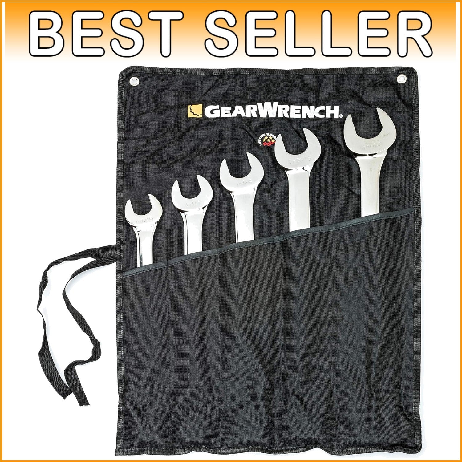 Durable Alloy Steel 5-Piece Long Pattern Wrench Set - Enhanced Grip & Torque
