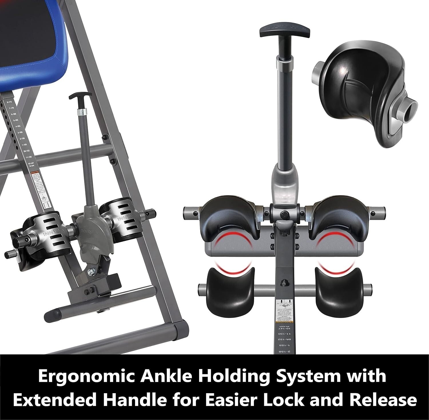 Advanced Black and Blue Inversion Table with Massage & Adjustable Lumbar Support