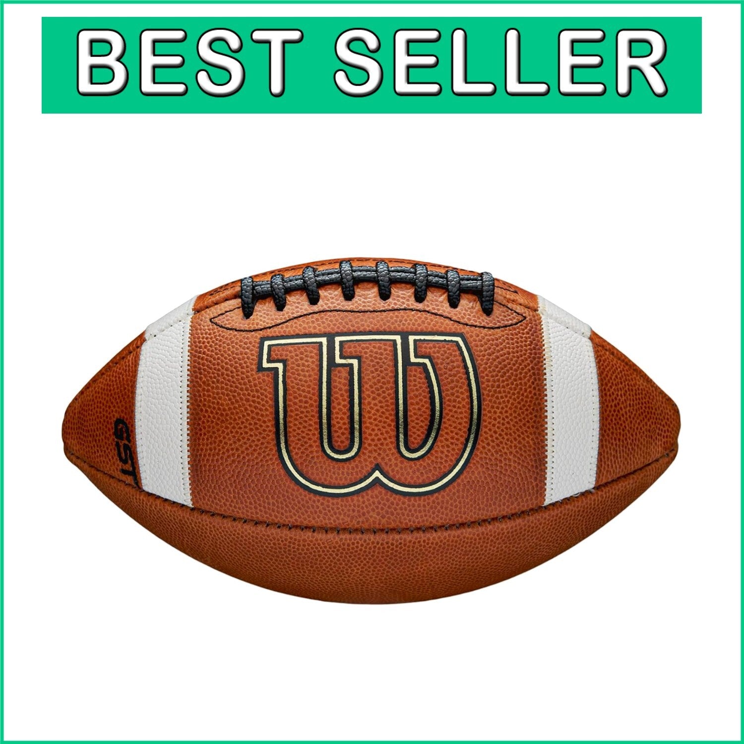GST Leather Game Football - Junior Size, Premium Grip, Ideal for Ages 9-12