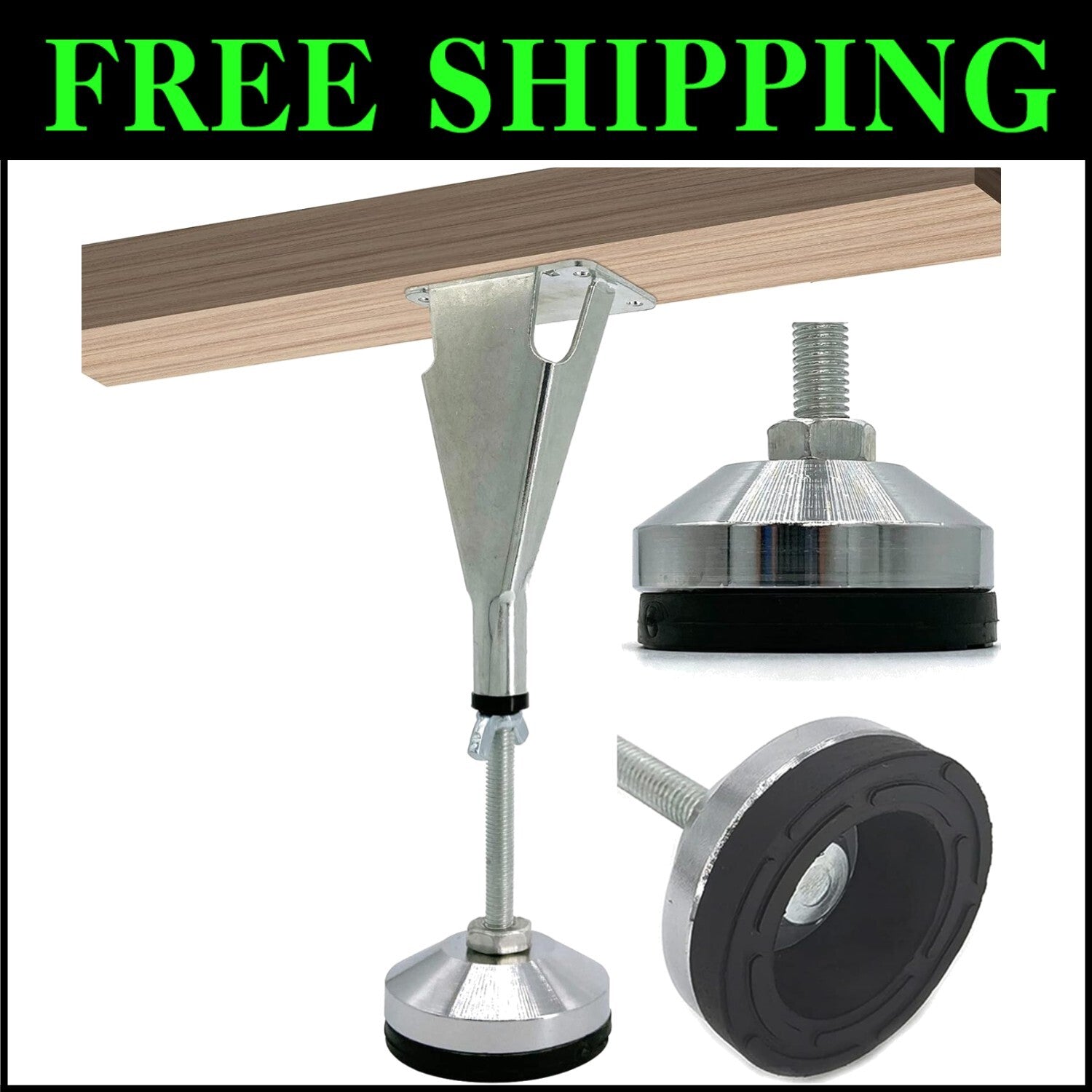 Durable 600 lbs Weight Capacity Adjustable Support Legs for Bed Frame - 6 Pack