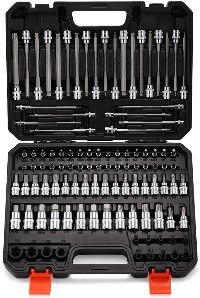 Expert-Grade Chrome Vanadium Torx Socket Set - 107-Piece All-in-One Collection