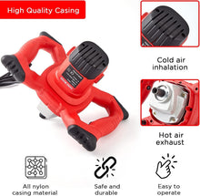 Load image into Gallery viewer, 2300W Portable Electric Cement Mixer with 6 Speed Settings for Versatile Mixing