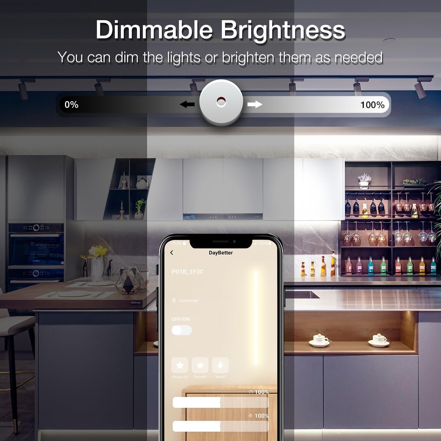 Super Bright 3200 LED COB Tape Light - 6500K Indoor Lighting with Remote Control