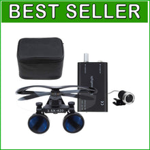 Load image into Gallery viewer, Professional 3.5X Dental Loupes with Adjustable Headlight &amp; Anti-Fog Features