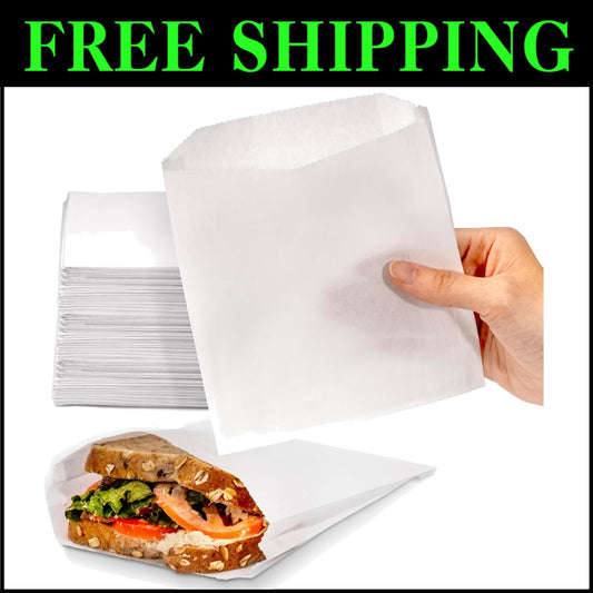 1000 Pack Greaseproof Paper Sandwich Bags - 7x6