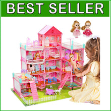 Load image into Gallery viewer, Illuminated Dollhouse with 11 Rooms - Build &amp; Play with Lights and Furnishings