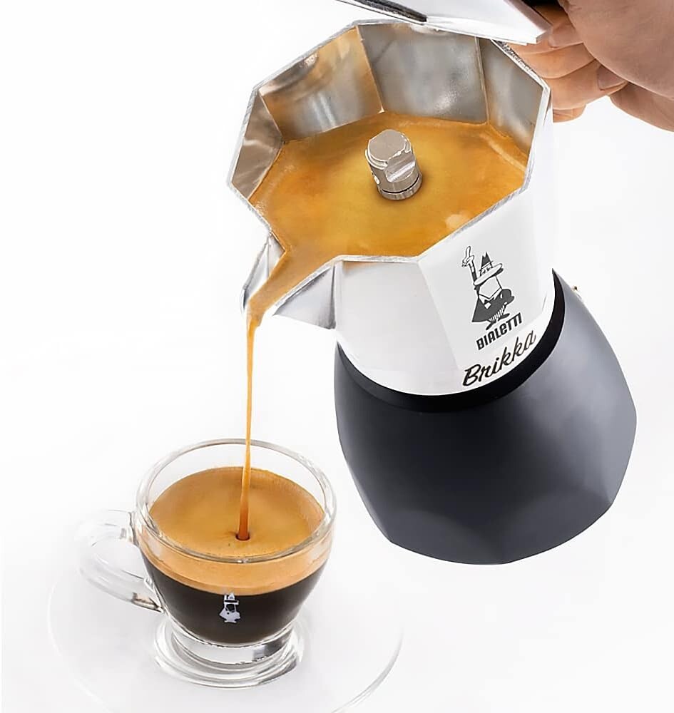 Authentic Espressos at Home: Brikka 4-Cup Aluminum Moka Pot for Perfect Brews