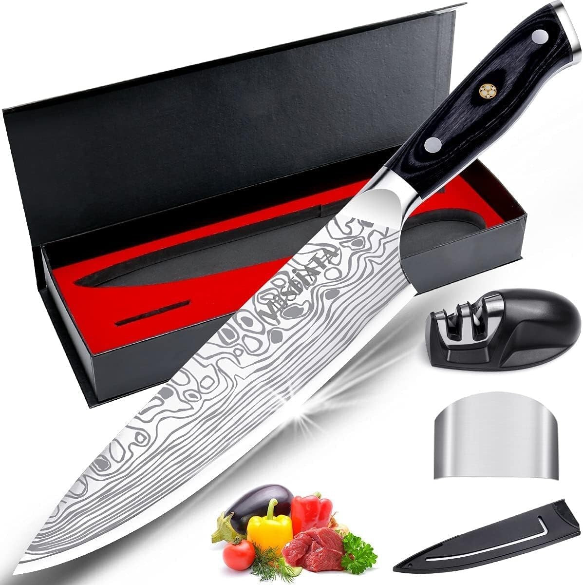 8" Chef's Knife in Gift Box - Professional High Carbon Stainless Steel Knife