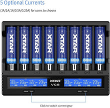 Load image into Gallery viewer, Versatile 8-Slot Battery Charger with Grading Mode &amp; Safety Features Included